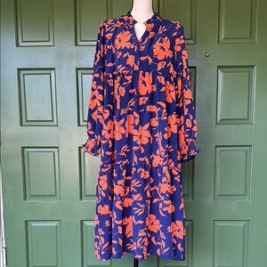 EUC | Umgee | Orange and Navy Floral Dress | Size L